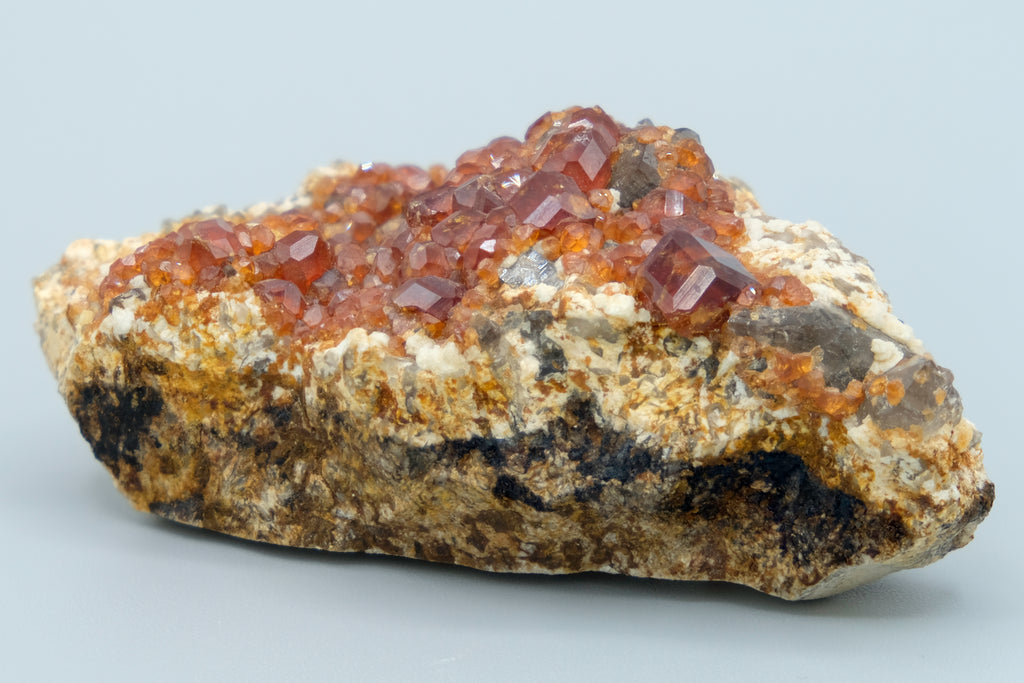 Spessartine Garnet, Smoky Quartz