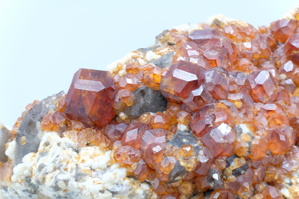 Spessartine Garnet, Smoky Quartz
