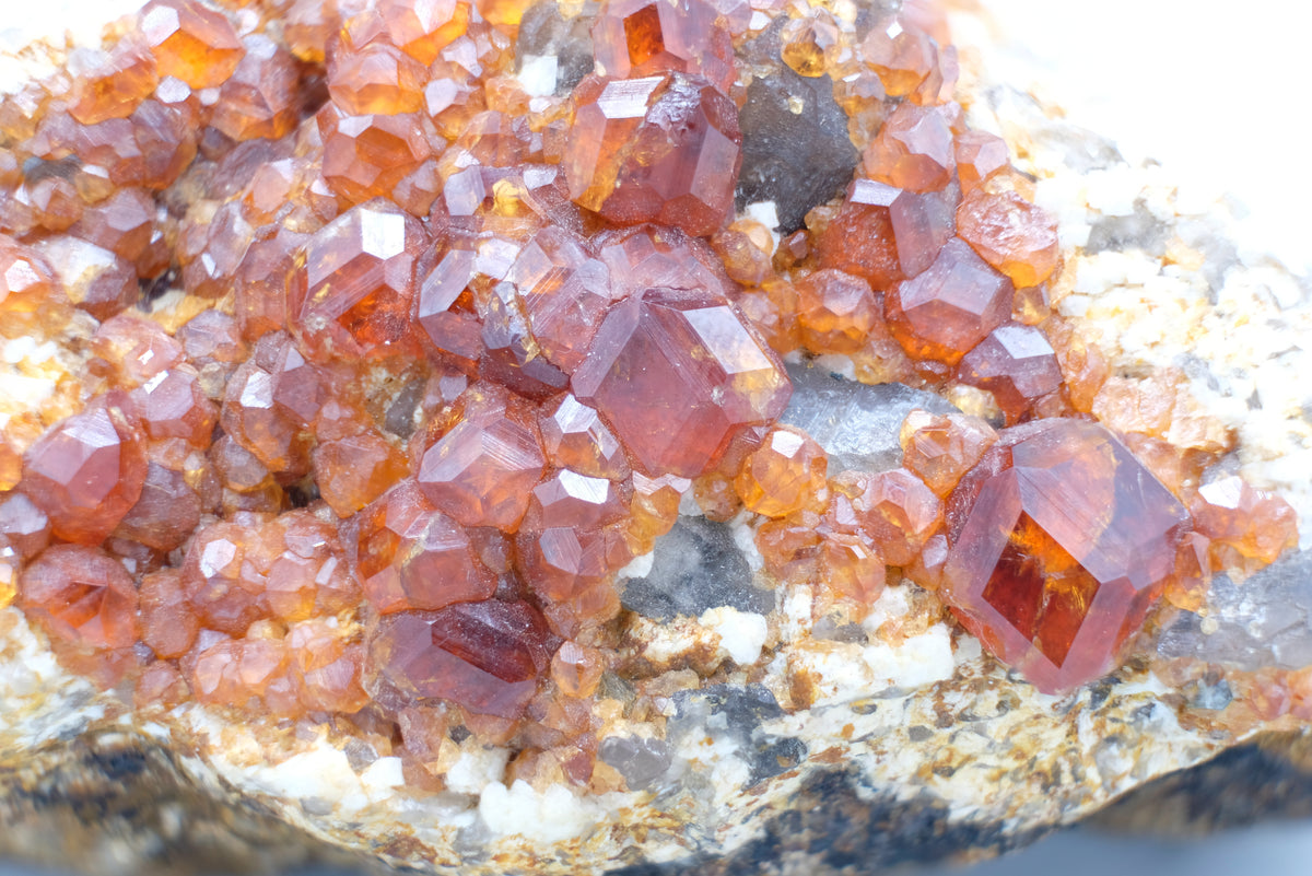 Spessartine Garnet, Smoky Quartz