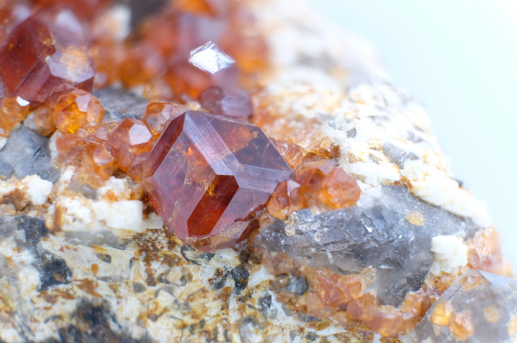 Spessartine Garnet, Smoky Quartz