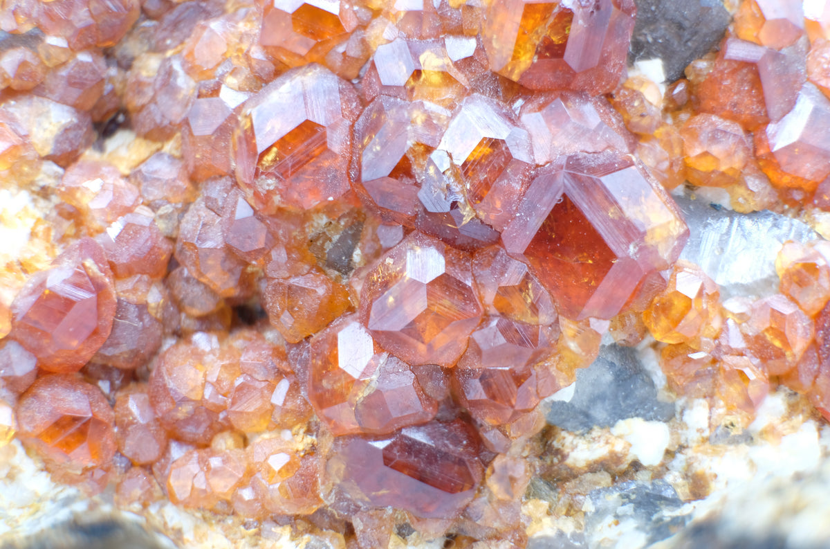 Spessartine Garnet, Smoky Quartz