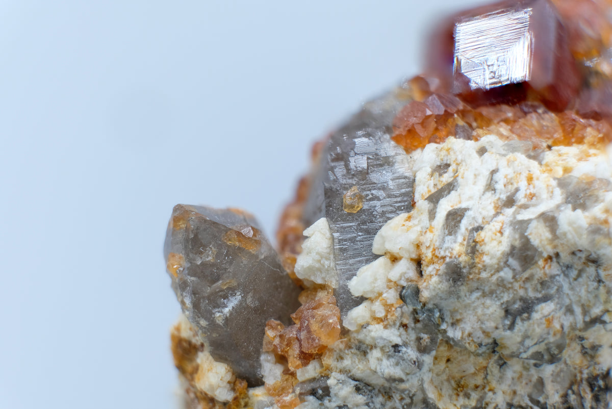 Spessartine Garnet, Smoky Quartz