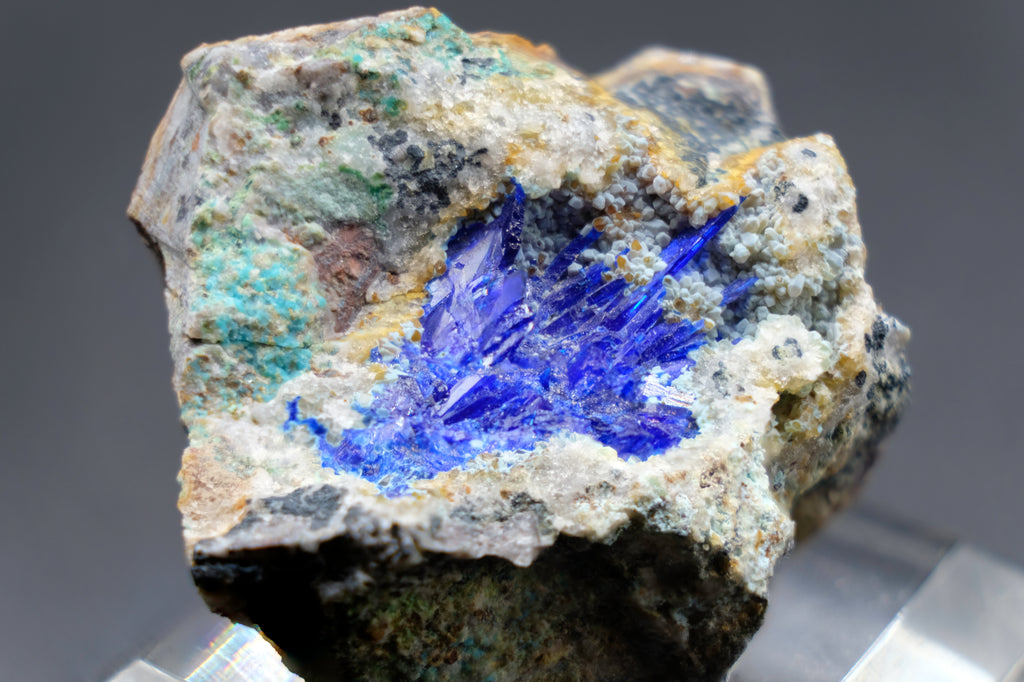 Linarite, Gearksutite, Quartz (Rare)