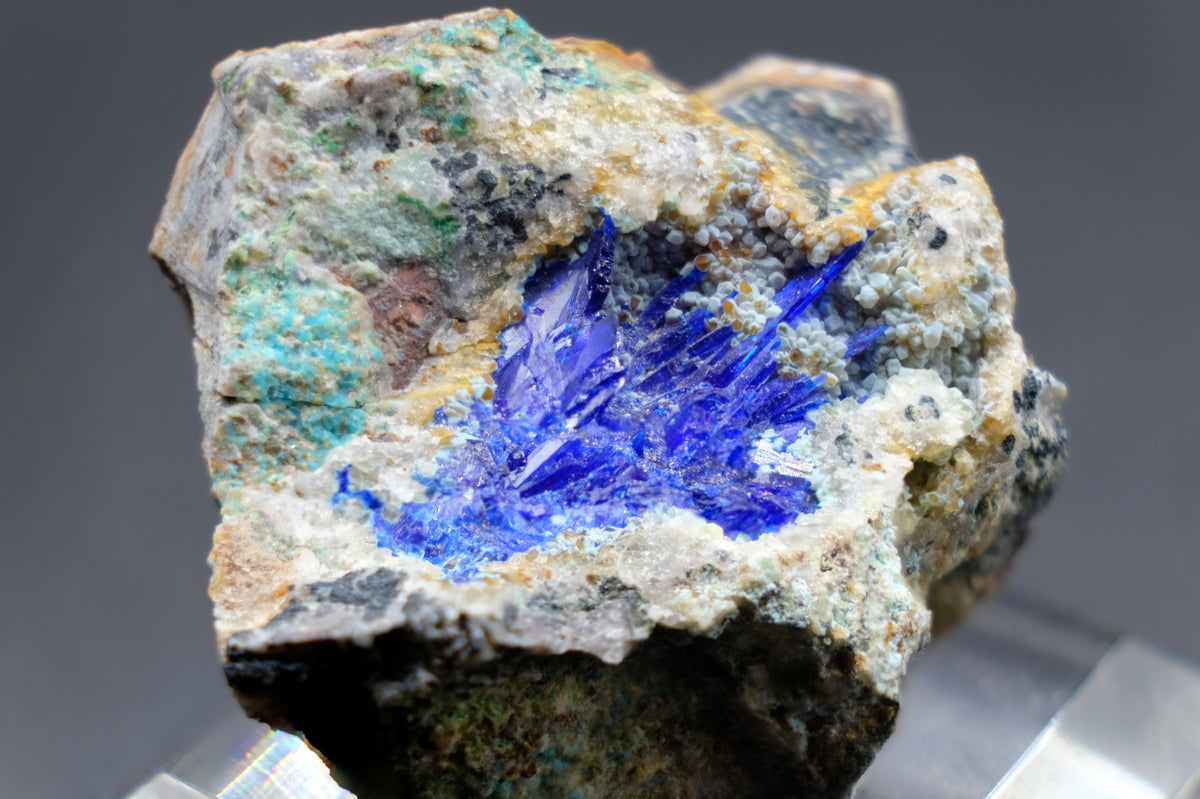Linarite, Gearksutite, Quartz (Rare)